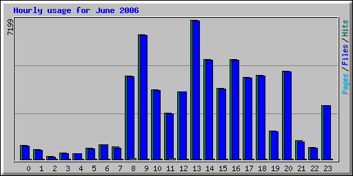 Hourly usage for June 2006